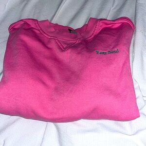 divided pink crewneck